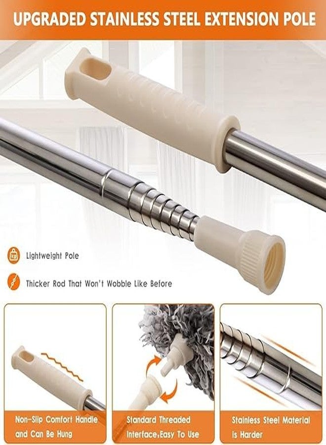 HIMJA Upgraded Long Handle Microfiber Feather Ceiling Duster for Dust Cleaning with extendable Pole with Anti Scratch Bendable Head Brush for Cleaning High Cobweb Stick (Ceiling Duster 1) - Image 3